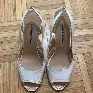 Manolo Blahnik white heels